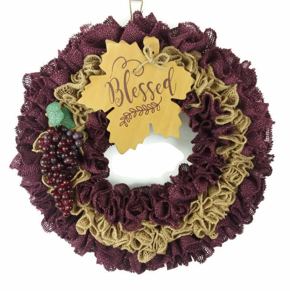 Burlap Ruffle Blessings Wreath